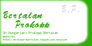 bertalan prokopp business card